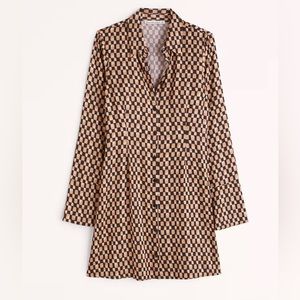 NWT A&F Long-Sleeve Satin Shirt Dress